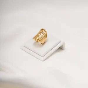 ANEL OITO FILEIRAS BANHO OURO 18K