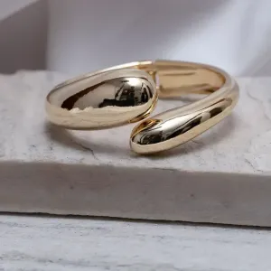 BRACELETE ABAULADO ABERTO BANHO OURO 18K