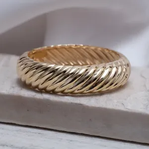 BRACELETE CARACOL LISO BANHO OURO 18K