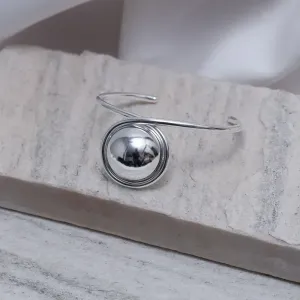 BRACELETE ESFERA ABAULADA BANHO PRATA