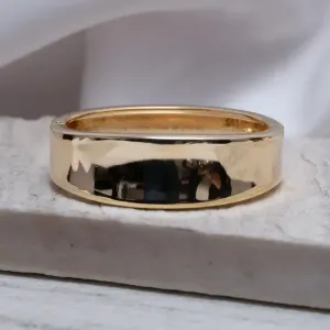 BRACELETE LARGO LISO BANHO OURO 18K