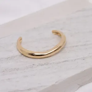 BRACELETE LISO ORGÂNICO GROSSO BANHO OURO 18K