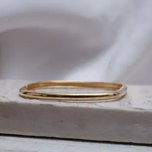 BRACELETE QUADRADO LISO BANHO OURO 18K