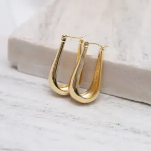 BRINCO ARGOLA ABAULADA FECHO JOIA BANHO OURO 18K