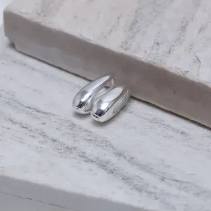BRINCO ARGOLA GOTA LISA BANHO PRATA