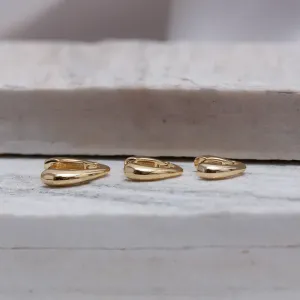 BRINCO ARGOLA P ABAULADA LISA BANHO OURO 18K