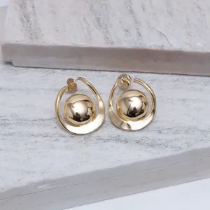 BRINCO ARO COM ESFERA BANHO OURO 18K