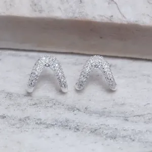 BRINCO EAR CUFF PONTEAGUDO CRAVEJADO BANHO PRATA