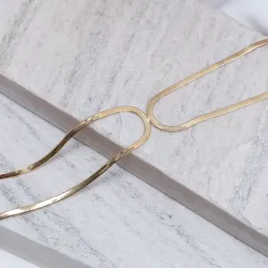 CHOKER FITA ESPELHADA 3MM BANHO OURO 18K