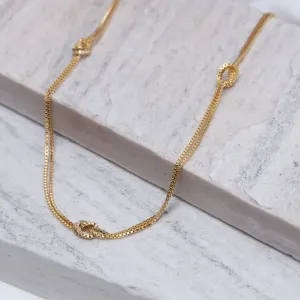 COLAR LONGO TRÊS NÓS BANHO OURO 18K