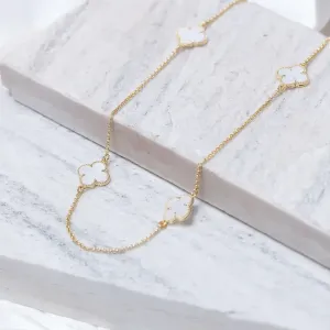 COLAR LONGO VIRGINIA BRANCO PEROLIZADO BANHO OURO 18K
