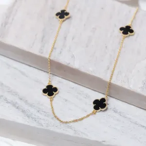 COLAR LONGO VIRGINIA PRETO BANHO OURO 18K