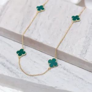 COLAR LONGO VIRGINIA VERDE BANHO OURO 18K