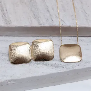 CONJUNTO LONGO QUADRADO RISCADO BANHO OURO 18K