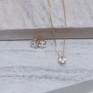 CONJUNTO PONTO DE LUZ  BANHO OURO 18K