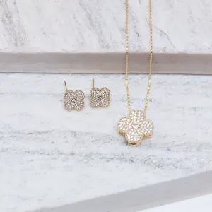 CONJUNTO VIRGINIA CRAVEJADO BANHO OURO 18K