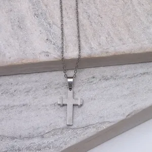 CORRENTE MASCULINA COM CRUZ AÇO INOX