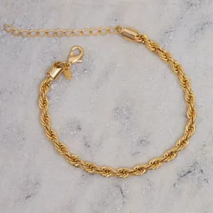 PULSEIRA CABO DE AÇO 4MM BANHO OURO 18K