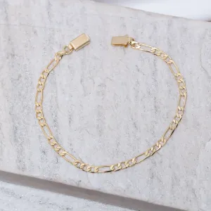 PULSEIRA MASCULINA ELOS DUPLOS BANHO OURO 18K