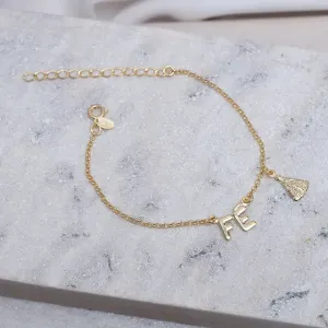 PULSEIRA NOSSA SENHORA E FÉ BANHO OURO 18K