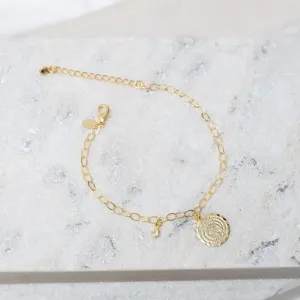 PULSEIRA ANJO PROTETOR COM PEDRA CRISTAL BANHO OURO 18K