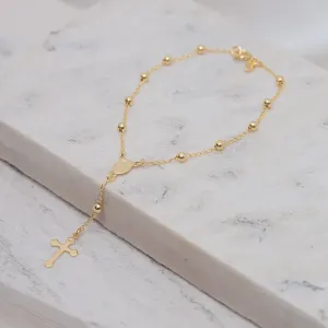 PULSEIRA TERÇO TRADICIONAL BANHO OURO 18K