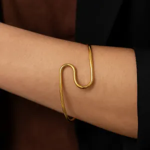 BRACELETE ORGÂNICO TORCIDO BANHO OURO 18K