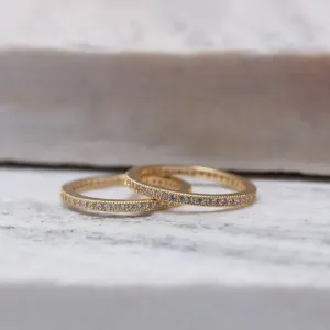 ANEL APARADOR DE ALIANÇA CRAVEJADO BANHO OURO 18K