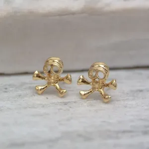 BRINCO PEQUENO CAVEIRINHA BANHO OURO 18K