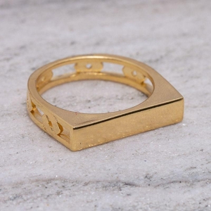 ANEL AMOR DE MÃE BANHO OURO 18K