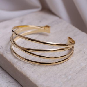 BRACELETE QUATRO AROS BANHO OURO 18K