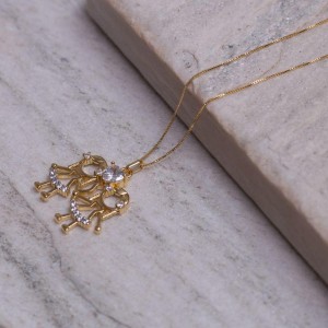 COLAR FILHOS DUAS MENINAS BANHO OURO 18K