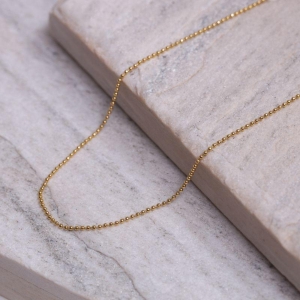 COLAR LONGO BOLINHA DIAMANTADA BANHO OURO 18K