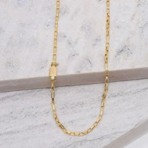 CORRENTE MASCULINA ELO CARTIER QUADRADO BANHO OURO 18K