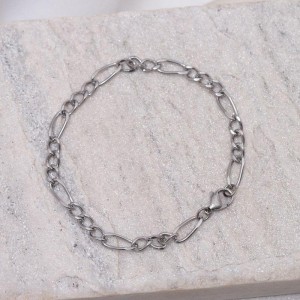 PULSEIRA MASCULINA TRÊS ELOS AÇO INOX