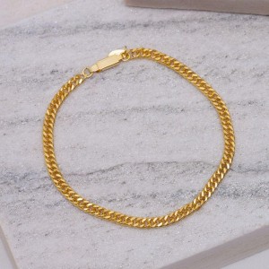 PULSEIRA MASCULINA ELO GRUMET DUPLO BANHO OURO 18K