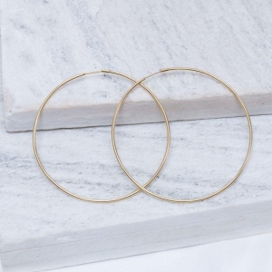 BRINCO ARGOLA G FECHO TUBO BANHO OURO 18K