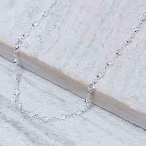 CHOKER COM PEDRINHAS CRISTAIS BANHO PRATA