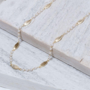 COLAR LONGO FLOR DE CEREJEIRAS BANHO OURO 18K