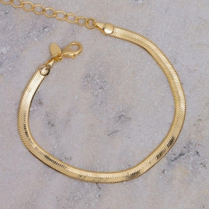 PULSEIRA FITA ESPELHADA M BANHO OURO 18K