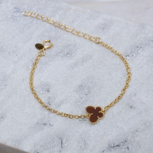 PULSEIRA BORBOLETA MORROM BANHO OURO 18K