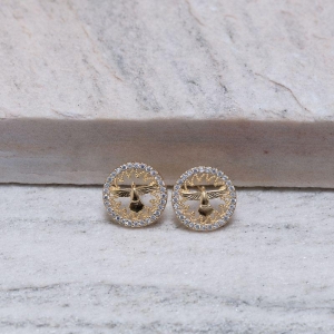 BRINCO ESPÍRITO SANTO CRAVEJADO BANHO OURO 18K