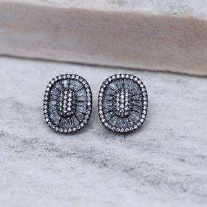 BRINCO MANDALA QUADRADA BANHO RÓDIO NEGRO