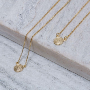 COLAR ESCAPULÁRIO SÃO BENTO REDONDO BANHO OURO 18K