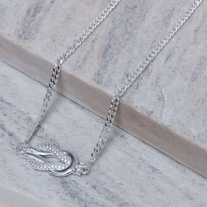 COLAR NÓ LUXO COM ZIRCÔNIAS CRISTAIS BANHO PRATA