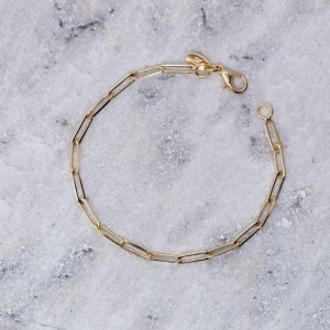 PULSEIRA INFANTIL MASCULINA ELOS CARTIER BANHO OURO 18K