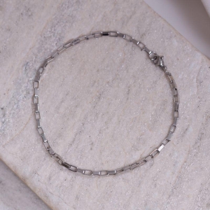 PULSEIRA MASCULINA ELOS CARTIER TIJOLINHO EM AÇO INOX