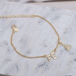 PULSEIRA NOSSA SENHORA E FÉ BANHO OURO 18K
