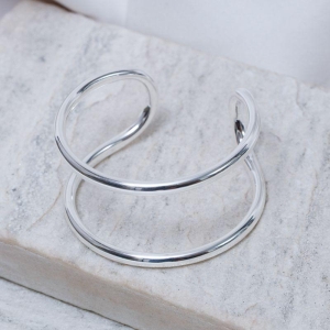 BRACELETE DUPLO LISO BANHO PRATA