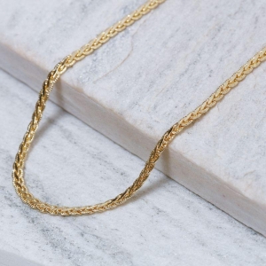CHOKER MALHA TRANÇADA BANHO OURO 18K